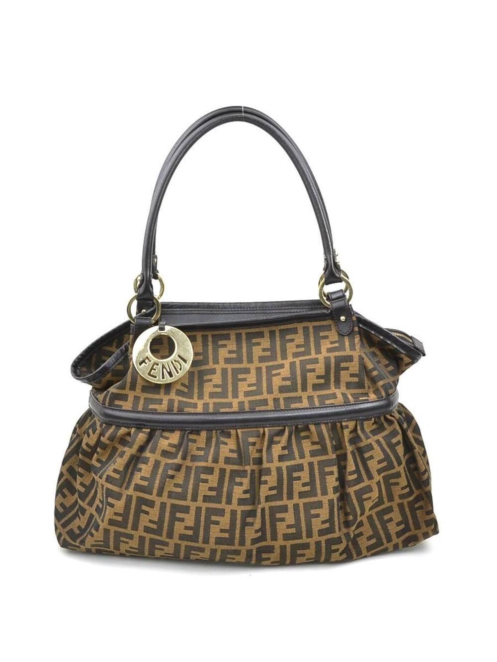 Auth Fendi Zucca Shoulder Bag Brown #284530F62B